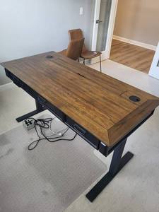 Martin Furniture Wood Executive Desk 60x28x31 In With Cable Grommets & Drawers