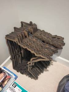 SOTA State Outline Wood Wall Art - State Silhouette Cutouts, Brown Finish