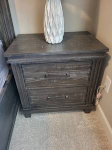 Nightstands - Set of 2 Distressed Black Wood, 26x18x26