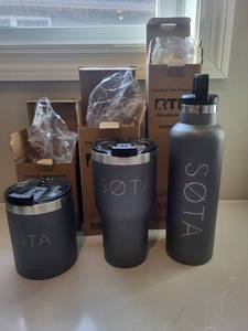 STA 3-Piece Graphite Hydration Set - 20 oz Water Bottle, 20 oz Tumbler, 12 oz Lowball