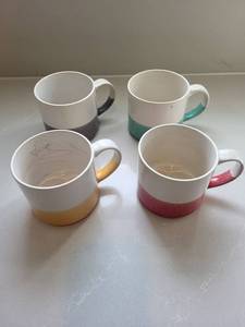 Ceramic Mugs - Color Block Speckled (Lot of 4)