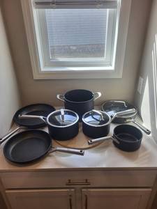 Ninja Nonstick Cookware Set with Glass Lids - Stock Pot, Sauce Pans, Fry Pans