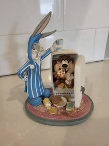 Toon Bunny Figurine with Mini Refrigerator Display - Collectible