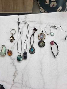 Assorted Gemstone Pendants & Charms - Hamsa, Mandala, Agate, Turquoise