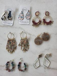 Jewelry By Jen Earrings - Assorted Bead, Leather & Wood Drops