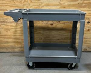 lot 31 image: Heavy-Duty, Two-Shelf Utility Cart