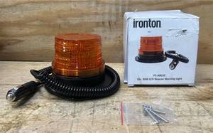lot 135 image: Ironton LED Beacon Warning Light, 5.5in., 30 Watts, Amber Lens