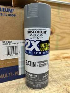 lot 268 image: Rust-Oleum 2X Ultra Cover Satin Granite Spray Paint and Primer In One (lot of 5 cans)