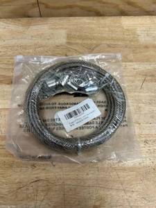 lot 280 image: Thickened 316 25ft Stainless Steel Cable with Wire Rope Clip, Thimble and Aluminum Crimping Loop Sleeve, 7X19 Strands Aircraft Cable, 3700lbs Breaking Strength for Deck Railing, String Lights