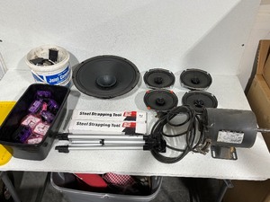 lot 28 image: Electric Motor, Speakers, Hand Tools