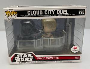 lot 125 image: Misc. FUNKO POP STAR WARS Movie Moments Cloud City Duel  Bobble Heads Darth Vader & Luke Skywalker (NIB)