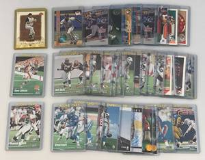 lot 192 image: Misc. Unsorted Sports Cards All In Top Loaders