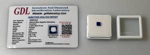 lot 200 image: GDL Laboratory Natural Blue Sapphire Gemstones  (Cuorundum) 4.48 x 4.48x 2.75MM .45Ct Princess Cut In Protective Cases