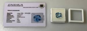 INDRA Gem Certification Lab Natural Jeremejevite 15.40CT Octagon Light Blue In Protective Case