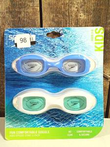 lot 98 image: Speedo Kids 2 pack Swim Goggles ages 3-6 Blue White