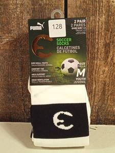 lot 32 image: ProCat by Puma Kids Over the Knee Athletic Socks - WhiteBlack