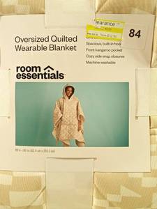lot 89 image: Room Essentials - Oversized Quilted Wearable Blanket 60inx80in