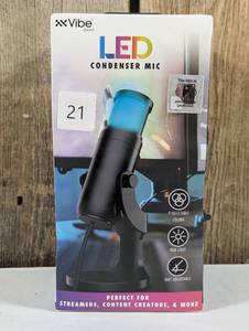 Vibe Sound Gaming Condenser Microphone LED 9 Selectable Color Changing USB