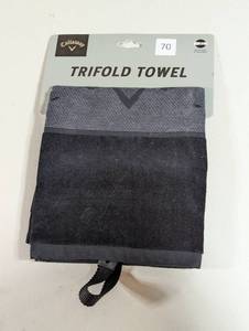 lot 121 image: Callaway Trifold Towel - Black Cotton Golf Accessory