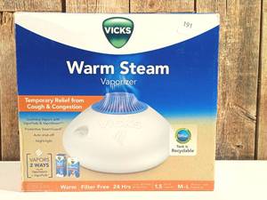 lot 191 image: Vicks Warm Steam Vaporizer Humidifier with Night Light - 1.5gal