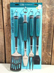 lot 159 image: Char-Broil 4pc Comfort Grip Tool Heat-Resistant Grill Cookware Set
