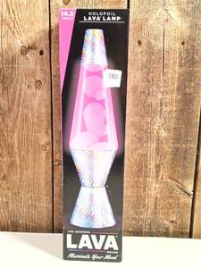 lot 180 image: LAVA 14.5 Pinwheel Holographic Foil Novelty Table Lamp