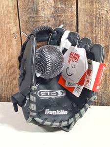 lot 134 image: Franklin Sports 10 T-Web Glove with Ball Youth PVC Mitt, Right-Handed
