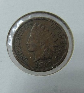 lot 10 image: 1907 Indian Head Partial Liberty Penny