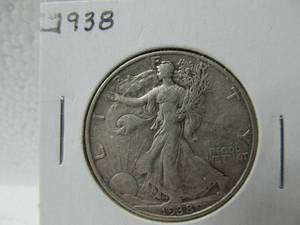 lot 38 image: 1938 Walking Liberty Half Dollar