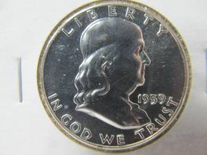 lot 41 image: 1959 Proof Franklin Half Dollar
