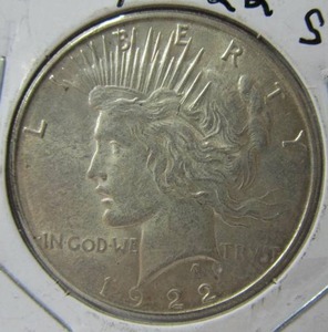 lot 49 image: 1922 S Silver Peace Dollar