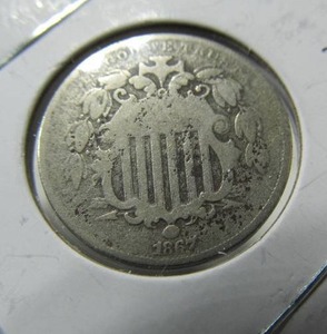 lot 72 image: 1867 Shield Nickel