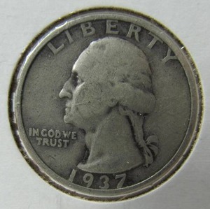 lot 106 image: 1937 S Washington Quarter