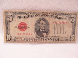 lot 115 image: 1928 E  $5 Red Seal