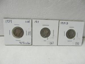 lot 142 image: Mercury Dimes