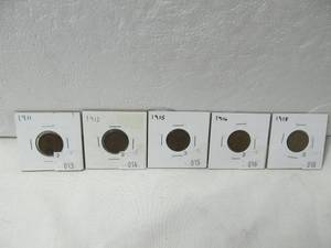 lot 143 image: 5 Lincoln Pennies