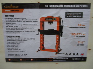 lot 73 image: LandHonor 50ton Shop Press