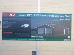 lot 156 image: KJ 25x45 Steel GarageShop Kit Red-Brown Color