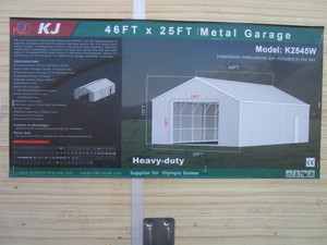 lot 57 image: KJ 25x46 Steel GarageShop White-Cream Color