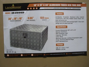 lot 169 image: LandHonor 18x18x30 Alum Truck Bed Tool Box