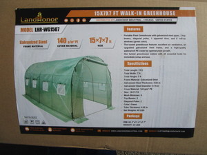 lot 205 image: LandHonor 7x15x7 Greenhouse