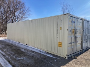 lot 135-A image: 40 Single Trip High Cube Standard Shipping Container Beige Color