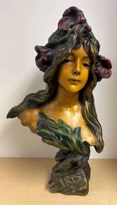 lot 52R image: LLR - Iris Art Nouveau Bust by Emmanuel Villanis