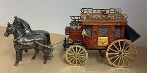 lot 60R image: LLR - Overland Stage Express Co. Vintage Stagecoach with 2 Horses
