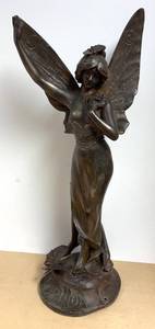 lot 65R image: LLR - Papillon Bronzed Winged Fairy Sculpture by Paul Lucien Bessin
