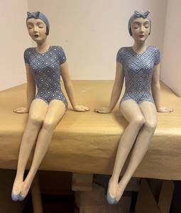 lot 68R image: LLR - Two Decorative Bathing Beauty Ceramic Sculptures