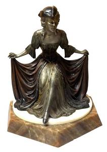 lot 103R image: RR - Le Menuet - Art Nouveau Sculpture by Leo Laporte-Blairsy