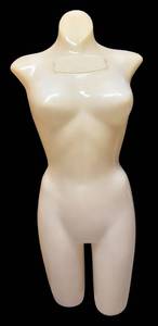 lot 110R image: RR - Mannequin Torso - 36-Inch Tall Cream Plastic Female Form