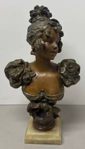lot 130R image: RR - Art Nouveau Bronze Bust Sculpture