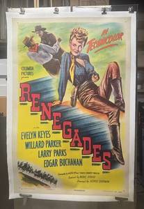 lot 196R image: FR - Vintage Columbia Pictures Renegades Movie Poster Unframed Print on Linen